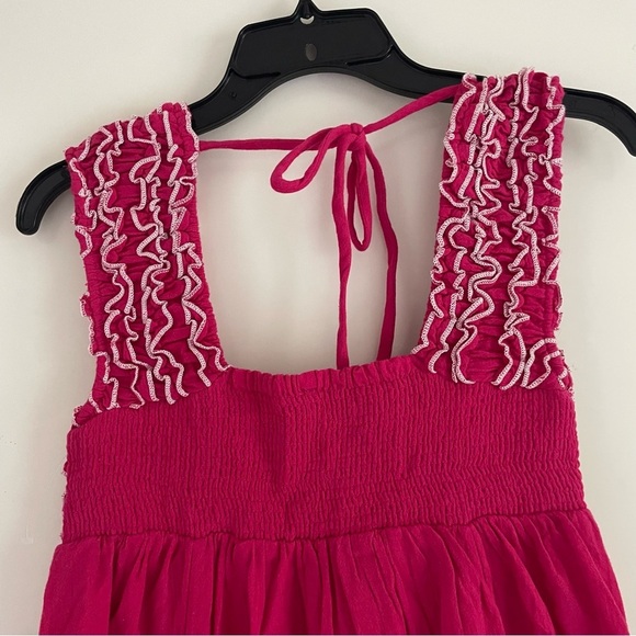 New! Free People Feel The Frill Midi Dress in Love Potion 20976 - Picture 7 of 12